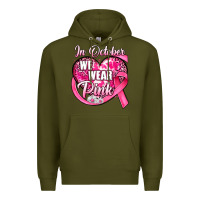 Army Green in october we wear pink heart Premium Hoodie - JahusDesignShop