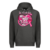 Charcoal Heather in october we wear pink heart Premium Hoodie - JahusDesignShop