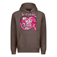 Coffee in october we wear pink heart Premium Hoodie - JahusDesignShop