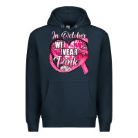 Navy in october we wear pink heart Premium Hoodie - JahusDesignShop