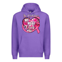 Purple in october we wear pink heart Premium Hoodie - JahusDesignShop
