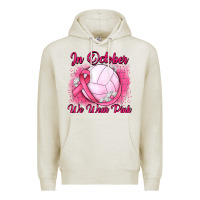 Oatmeal Heather in october we wear pink breast cancer valleybal Premium Hoodie - JahusDesignShop