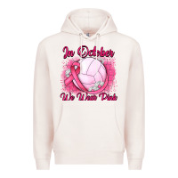 Pale Pink in october we wear pink breast cancer valleybal Premium Hoodie - JahusDesignShop