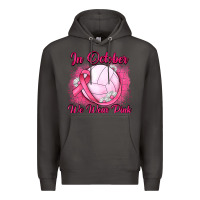 Smoke in october we wear pink breast cancer valleybal Premium Hoodie - JahusDesignShop