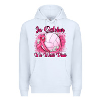 White in october we wear pink breast cancer valleybal Premium Hoodie - JahusDesignShop