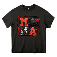 Asphalt Wrestling mama red and black Heavy Core Tee - LillyAllenDesigns