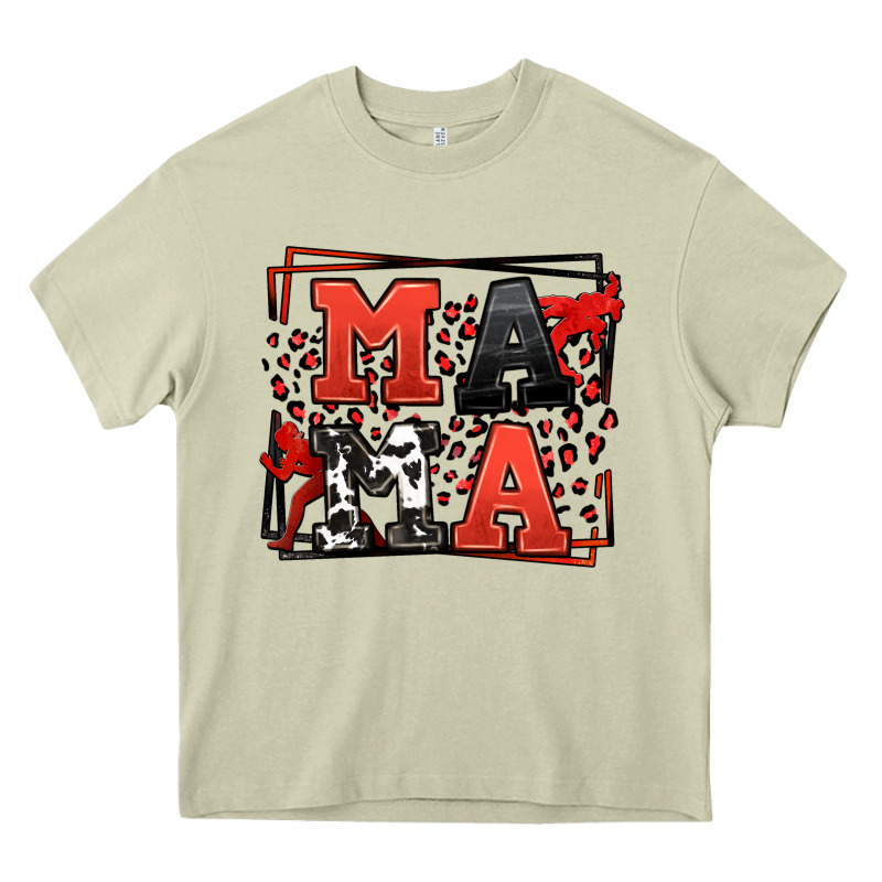 Wrestling Mama Red And Black Heavy Core Tee by LillyAllenDesigns | Teevron