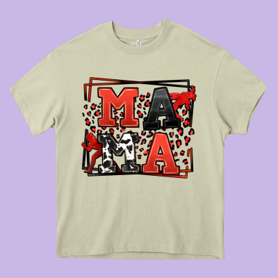 Wrestling Mama Red And Black Heavy Core Tee Designed By Lillyallendesigns