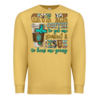 Antique Gold give me coffee to get me started Premium Sweatshirt - texasbilliewilder