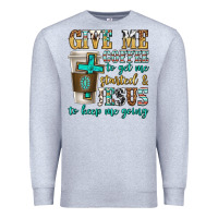 Heather Grey give me coffee to get me started Premium Sweatshirt - texasbilliewilder