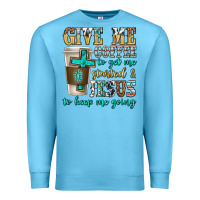 Ocean Blue give me coffee to get me started Premium Sweatshirt - texasbilliewilder