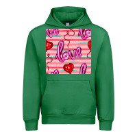 Emerald valentines day heart and love balloons seamless pattern Urban Hoodie - BundleAndBundleShop