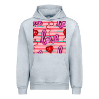 Heather Grey valentines day heart and love balloons seamless pattern Urban Hoodie - BundleAndBundleShop