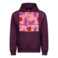 Mauve Wine valentines day heart and love balloons seamless pattern Urban Hoodie - BundleAndBundleShop