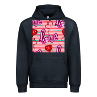 Navy valentines day heart and love balloons seamless pattern Urban Hoodie - BundleAndBundleShop