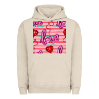 Pigment French Oak valentines day heart and love balloons seamless pattern Urban Hoodie - BundleAndBundleShop