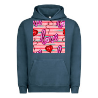 Pigment Midnight Navy valentines day heart and love balloons seamless pattern Urban Hoodie - BundleAndBundleShop