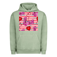 Pigment Oil Green valentines day heart and love balloons seamless pattern Urban Hoodie - BundleAndBundleShop
