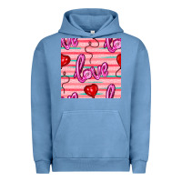 Pigment Pebble Blue valentines day heart and love balloons seamless pattern Urban Hoodie - BundleAndBundleShop
