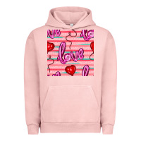 Pigment Salmon valentines day heart and love balloons seamless pattern Urban Hoodie - BundleAndBundleShop