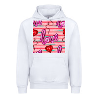 Valentines Day Heart And Love Balloons Seamless Pattern Urban Hoodie | Teevron