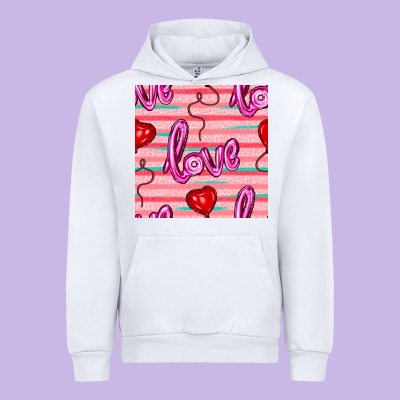 Valentines Day Heart And Love Balloons Seamless Pattern Urban Hoodie Designed By Bundleandbundleshop