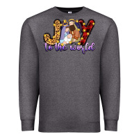 Charcoal Heather joy to the world Premium Sweatshirt - Zillion Design Studio