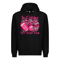 Black in october we wear pink cheer with football breast Premium Hoodie - JahusDesignShop