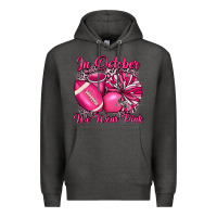 Charcoal Heather in october we wear pink cheer with football breast Premium Hoodie - JahusDesignShop