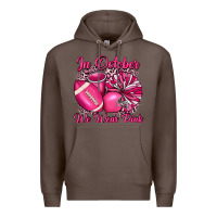 Coffee in october we wear pink cheer with football breast Premium Hoodie - JahusDesignShop