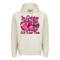 Oatmeal Heather in october we wear pink cheer with football breast Premium Hoodie - JahusDesignShop