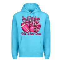 Ocean Blue in october we wear pink cheer with football breast Premium Hoodie - JahusDesignShop