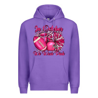 Purple in october we wear pink cheer with football breast Premium Hoodie - JahusDesignShop
