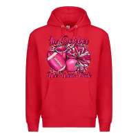 Red in october we wear pink cheer with football breast Premium Hoodie - JahusDesignShop
