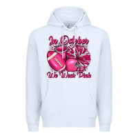 White in october we wear pink cheer with football breast Premium Hoodie - JahusDesignShop