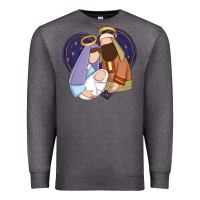 Charcoal Heather holy night jesus birth Premium Sweatshirt - Zillion Design Studio