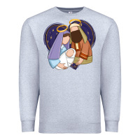 Heather Grey holy night jesus birth Premium Sweatshirt - Zillion Design Studio