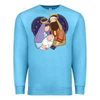 Ocean Blue holy night jesus birth Premium Sweatshirt - Zillion Design Studio