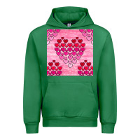 Emerald valentines day hearts seamless pattern Urban Hoodie - BundleAndBundleShop