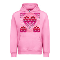 Fuchsia Pink valentines day hearts seamless pattern Urban Hoodie - BundleAndBundleShop