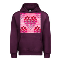 Mauve Wine valentines day hearts seamless pattern Urban Hoodie - BundleAndBundleShop