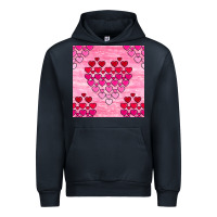 Navy valentines day hearts seamless pattern Urban Hoodie - BundleAndBundleShop