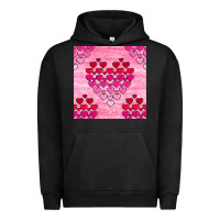 Pigment Black valentines day hearts seamless pattern Urban Hoodie - BundleAndBundleShop