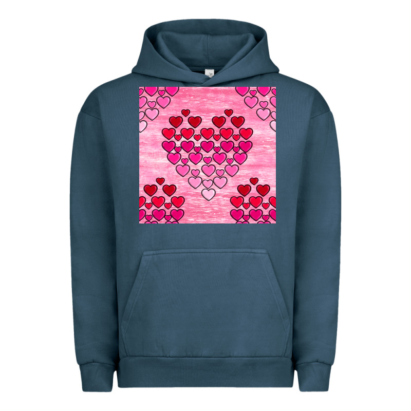 Valentines Day Hearts Seamless Pattern Urban Hoodie by BundleAndBundleShop | Teevron