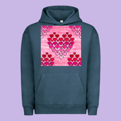 Valentines Day Hearts Seamless Pattern Urban Hoodie Designed By Bundleandbundleshop