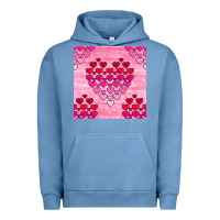 Pigment Pebble Blue valentines day hearts seamless pattern Urban Hoodie - BundleAndBundleShop