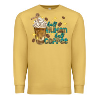 Antique Gold half human half coffee Premium Sweatshirt - texasbilliewilder