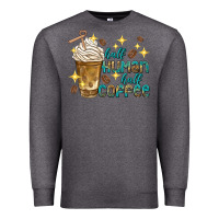 Charcoal Heather half human half coffee Premium Sweatshirt - texasbilliewilder