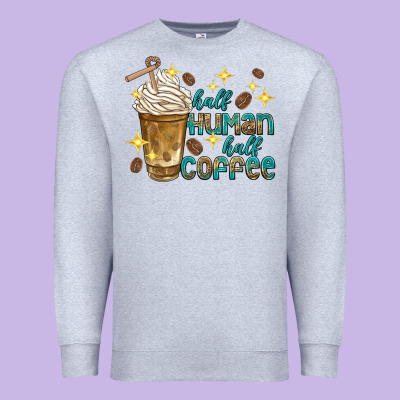 Premium Sweatshirt half human half coffee