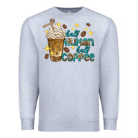 Heather Grey half human half coffee Premium Sweatshirt - texasbilliewilder